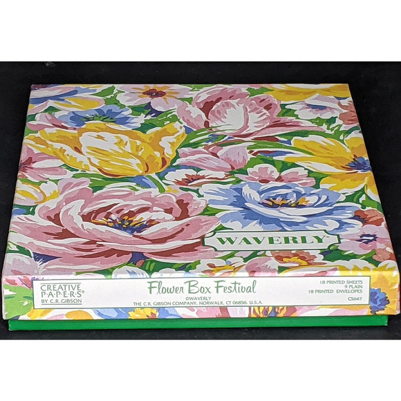 Waverly Writing Paper Stationery Flower Box Festival NEW IN BOX Sealed - Picture 3 of 4